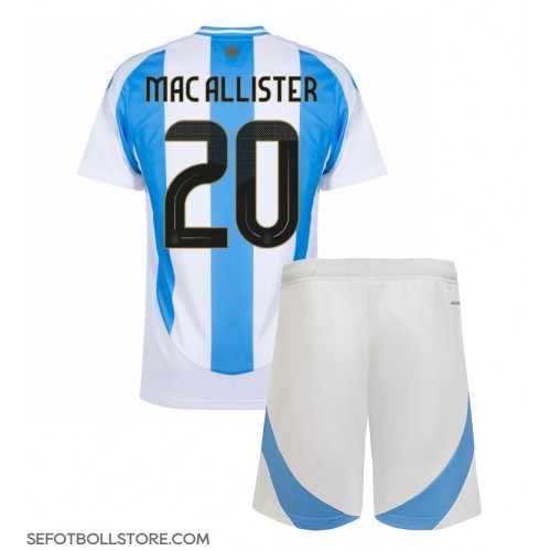 Argentina Alexis Mac Allister #20 Replika babykläder Hemmaställ Barn Copa America 2024 Kortärmad (+ korta byxor)